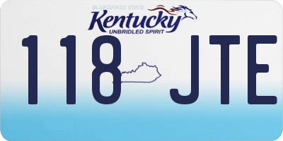 KY license plate 118JTE