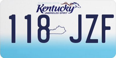 KY license plate 118JZF