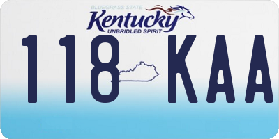 KY license plate 118KAA