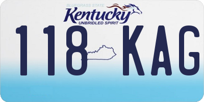 KY license plate 118KAG