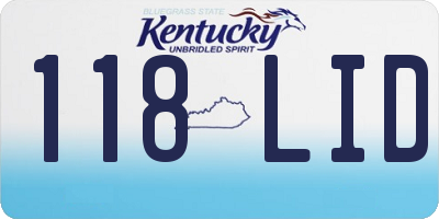 KY license plate 118LID