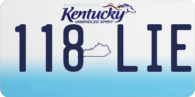 KY license plate 118LIE