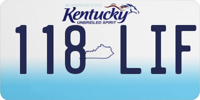 KY license plate 118LIF