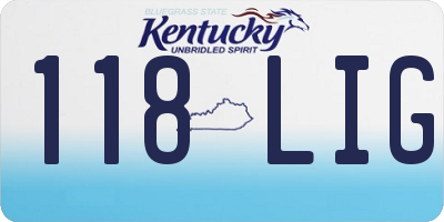 KY license plate 118LIG