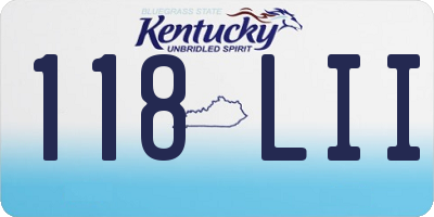 KY license plate 118LII