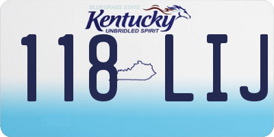 KY license plate 118LIJ