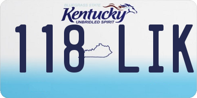 KY license plate 118LIK