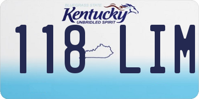 KY license plate 118LIM