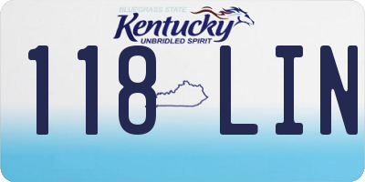 KY license plate 118LIN