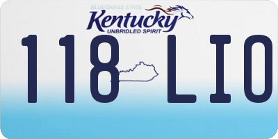 KY license plate 118LIO