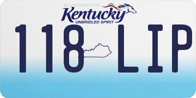 KY license plate 118LIP