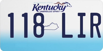 KY license plate 118LIR