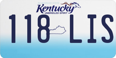 KY license plate 118LIS