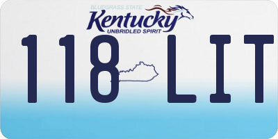 KY license plate 118LIT