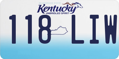 KY license plate 118LIW