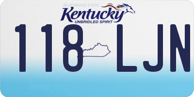 KY license plate 118LJN