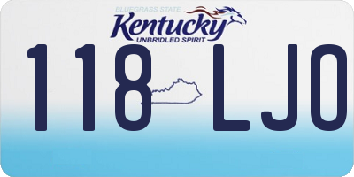 KY license plate 118LJO