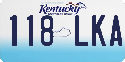 KY license plate 118LKA