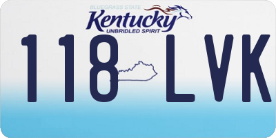 KY license plate 118LVK