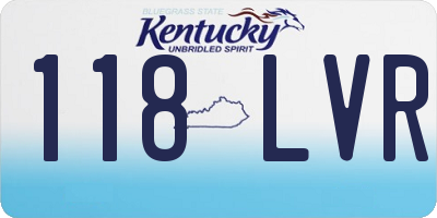 KY license plate 118LVR