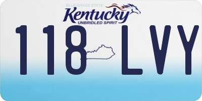 KY license plate 118LVY
