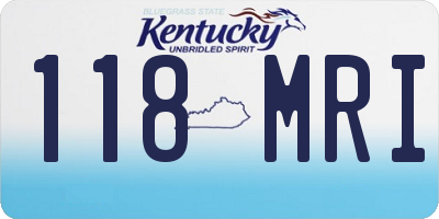 KY license plate 118MRI