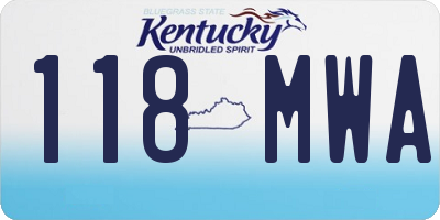 KY license plate 118MWA
