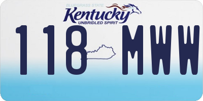 KY license plate 118MWW