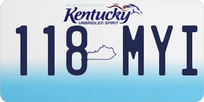KY license plate 118MYI