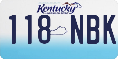 KY license plate 118NBK