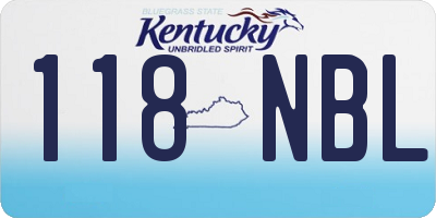 KY license plate 118NBL
