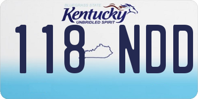 KY license plate 118NDD