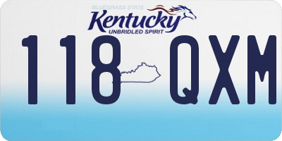 KY license plate 118QXM