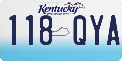 KY license plate 118QYA