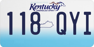 KY license plate 118QYI