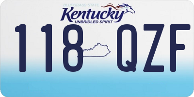 KY license plate 118QZF