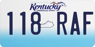 KY license plate 118RAF