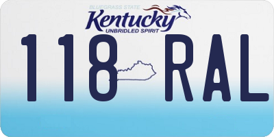 KY license plate 118RAL