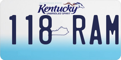 KY license plate 118RAM