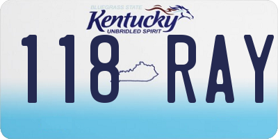 KY license plate 118RAY