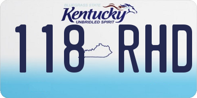 KY license plate 118RHD