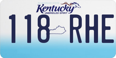 KY license plate 118RHE