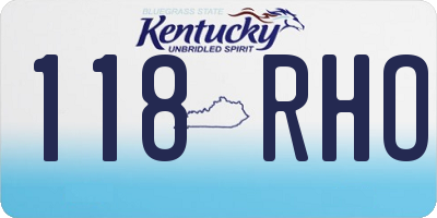 KY license plate 118RHO