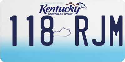 KY license plate 118RJM
