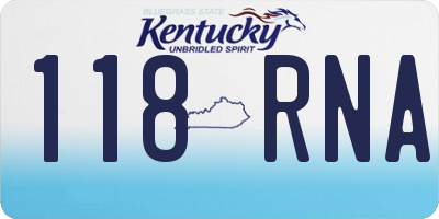 KY license plate 118RNA