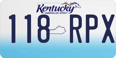 KY license plate 118RPX