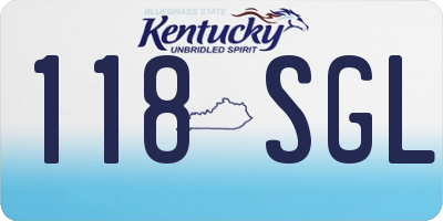 KY license plate 118SGL