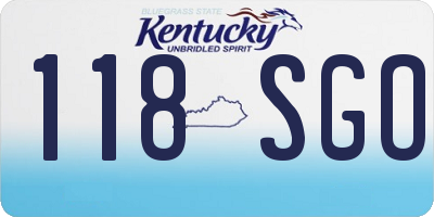 KY license plate 118SGO