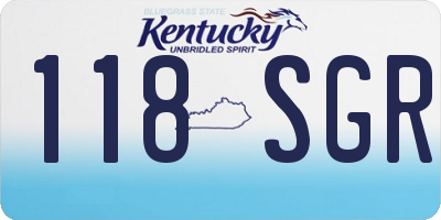KY license plate 118SGR