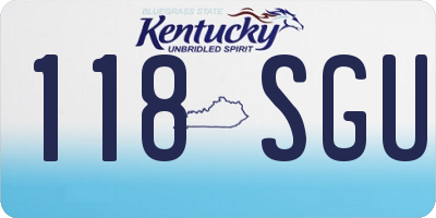 KY license plate 118SGU